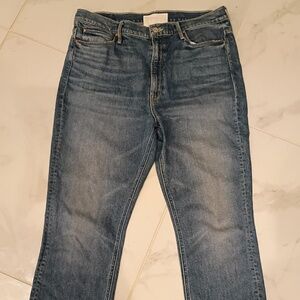 MOTHER Straight Leg Jeans in Medium Blue Wash